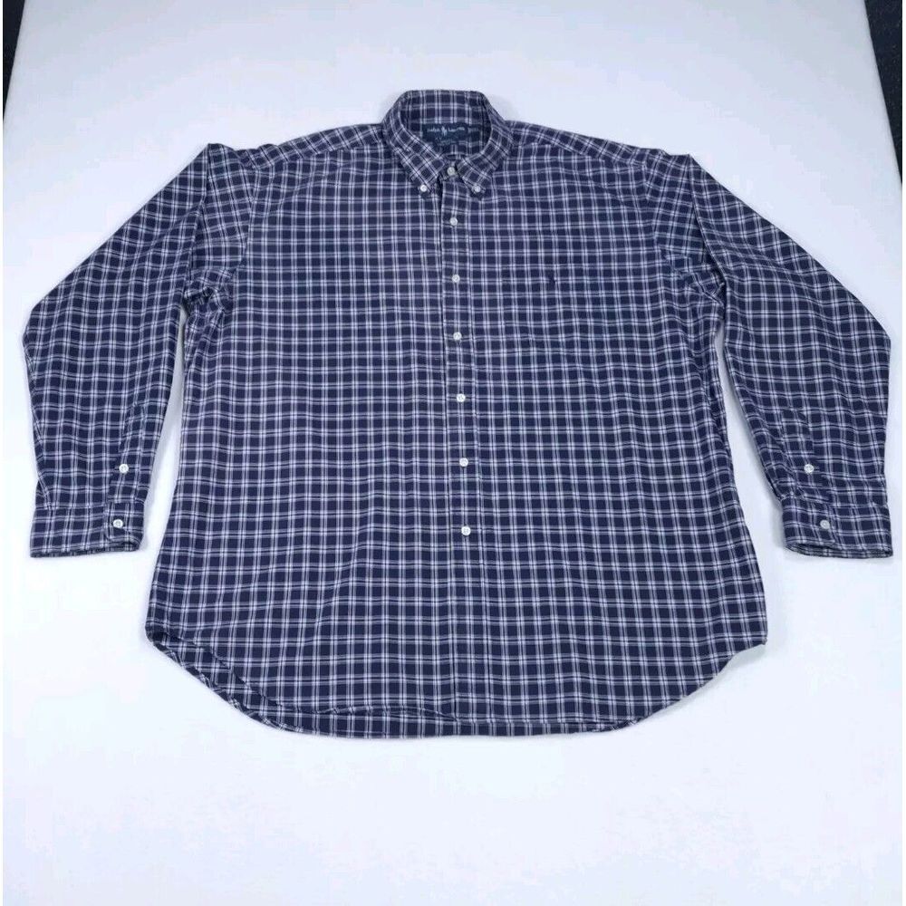 Ralph Lauren Shirt Mens XXL Multicolor Moore Checkered Button Up Flesh Pony‎